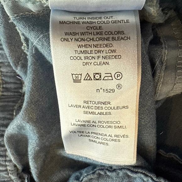 Ralph Lauren Pants Size 12 Blue Chambray Paperbag Pull On Elastic Waist Vacation - Picture 6 of 12